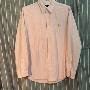 Ralph Lauren button up size large red and white striped